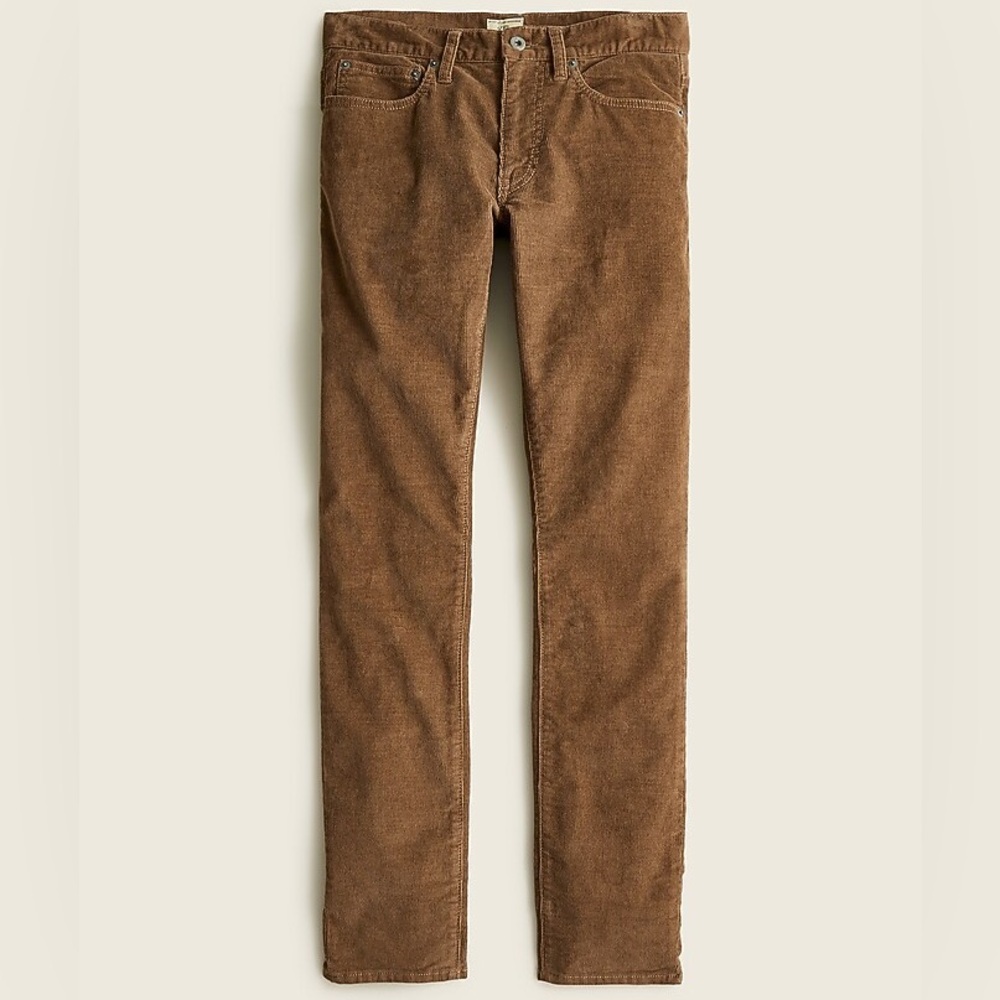 J. Crew 250 Skinny-fit Stretch Brown Corduroy Pant